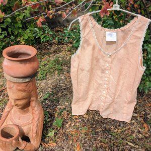 Landon West Peachy Soft Prairie Button up Tank top